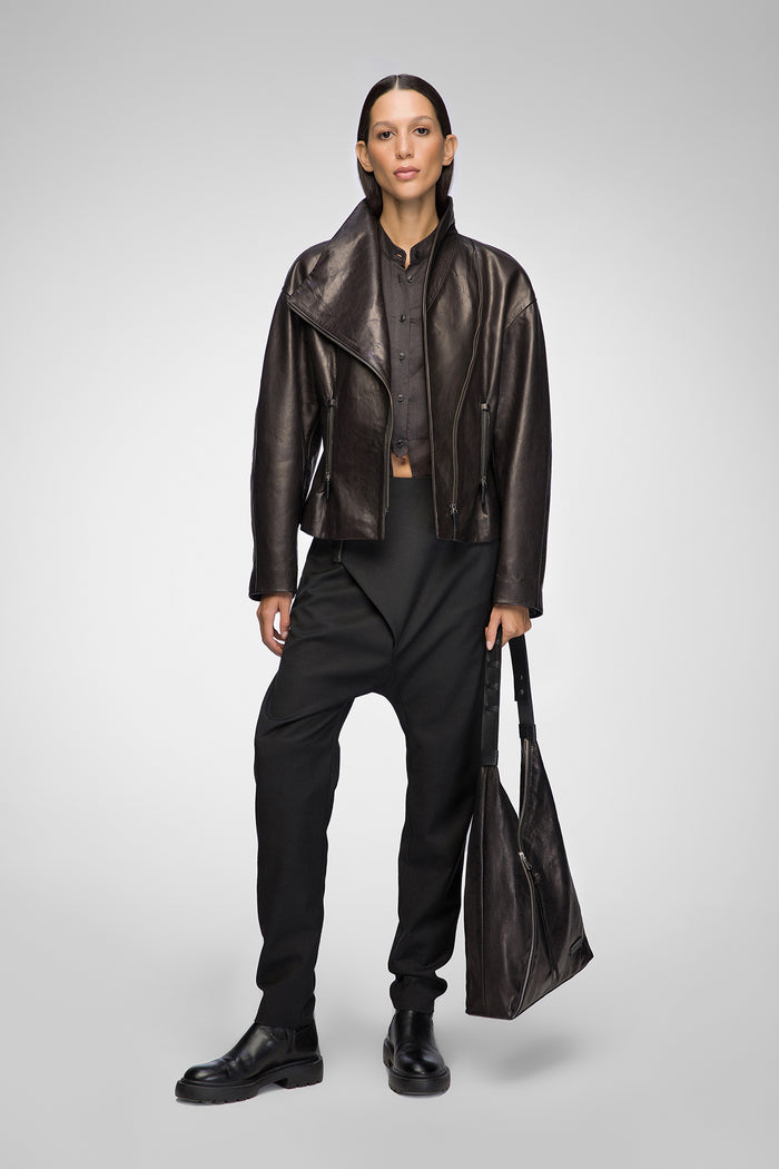 vespucci by vsp Nadia - Veste en Cuir Black