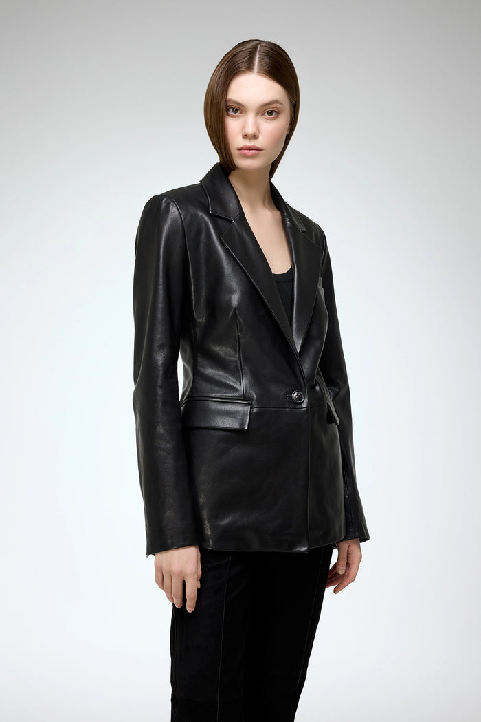 Vespucci By Vsp Oceane - Manteau En Cuir Noir