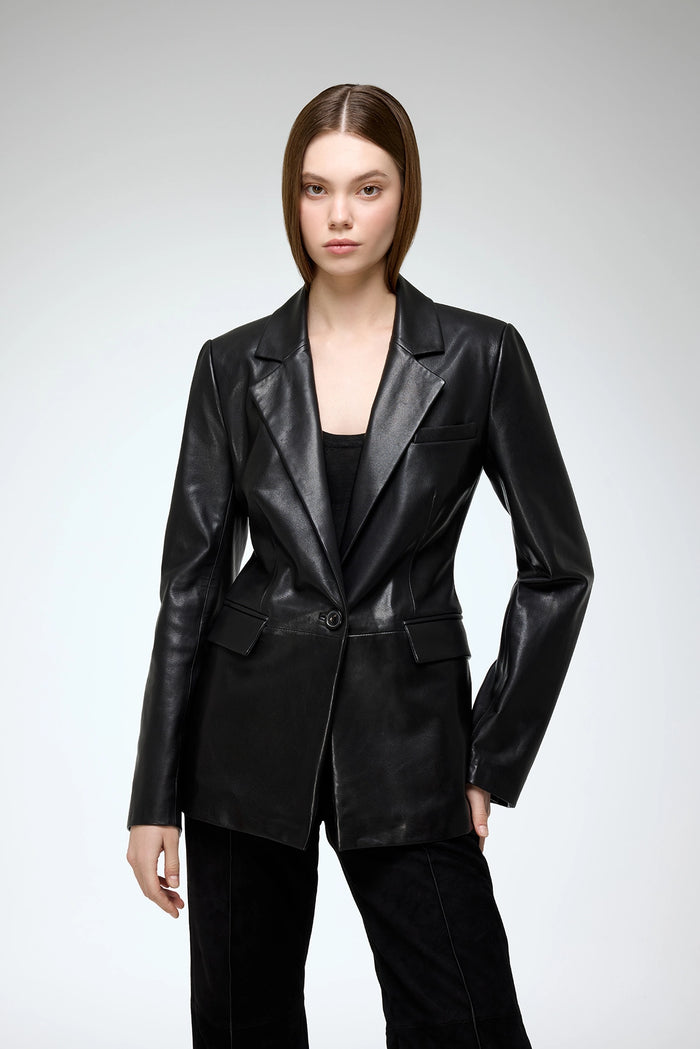 Vespucci By Vsp Oceane - Manteau En Cuir Noir