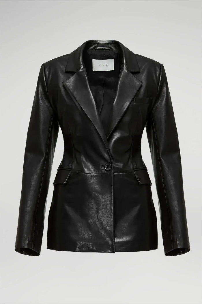 Vespucci By Vsp Oceane - Manteau En Cuir Noir