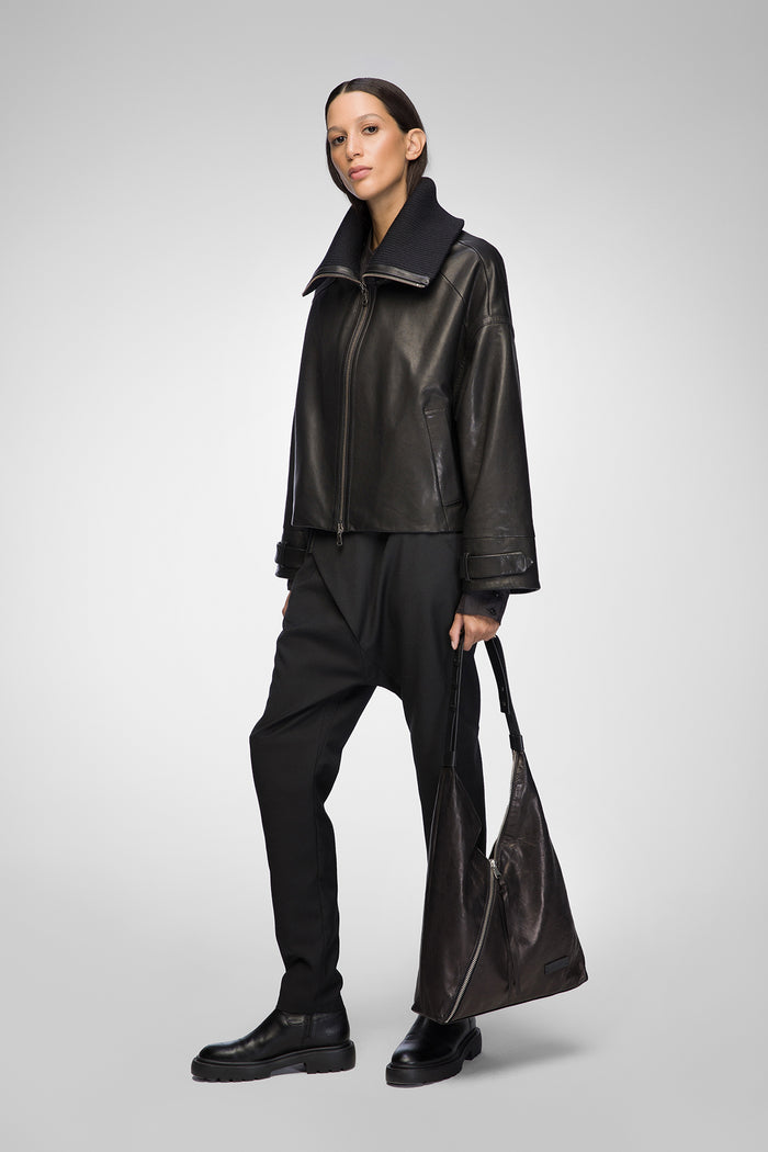 Vespucci By Vsp Olga - Veste En Cuir Noir