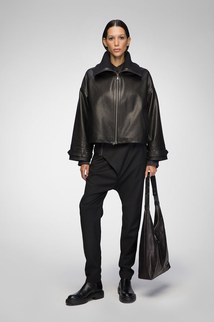 vespucci by vsp Olga - Veste en cuir Noir