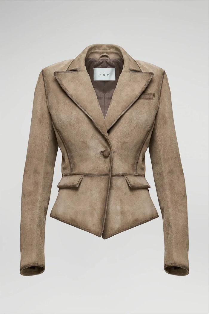 Vespucci By Vsp Opal - Veste En Cuir Beige