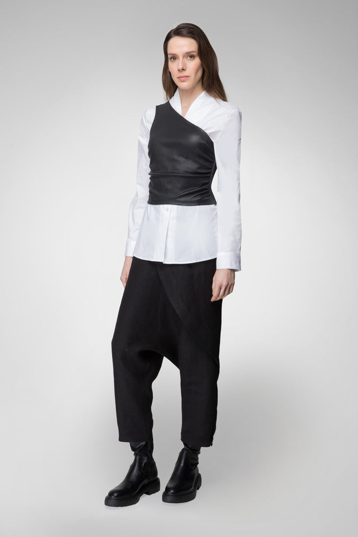 Vespucci By Vsp Ornella - Haut En Cuir Noir