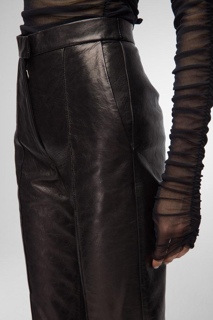 Vespucci By Vsp Pantalon En Cuir Noir
