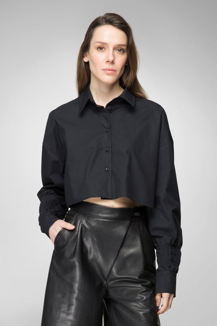 Vespucci By Vsp Pantalon En Cuir Noir