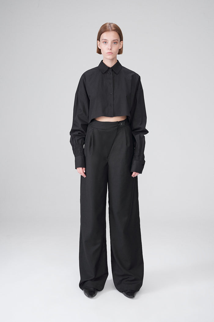 Vespucci By Vsp Pantalon En Laine Noire