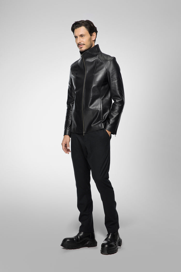 Vespucci By Vsp Pierre - Veste En Cuir Noir