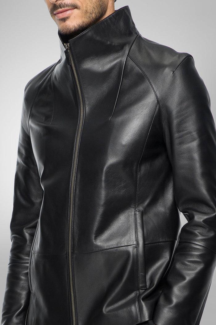 Vespucci By Vsp Pierre - Veste En Cuir Noir