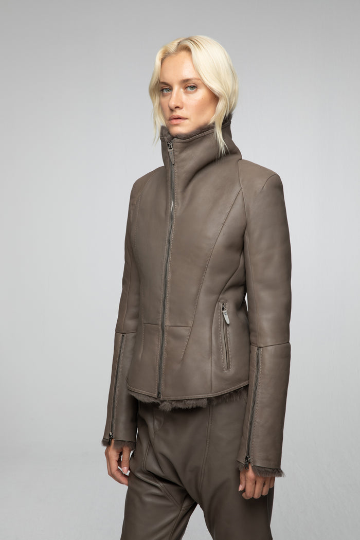 Vespucci By Vsp Raquel - Veste En Peau Lainée