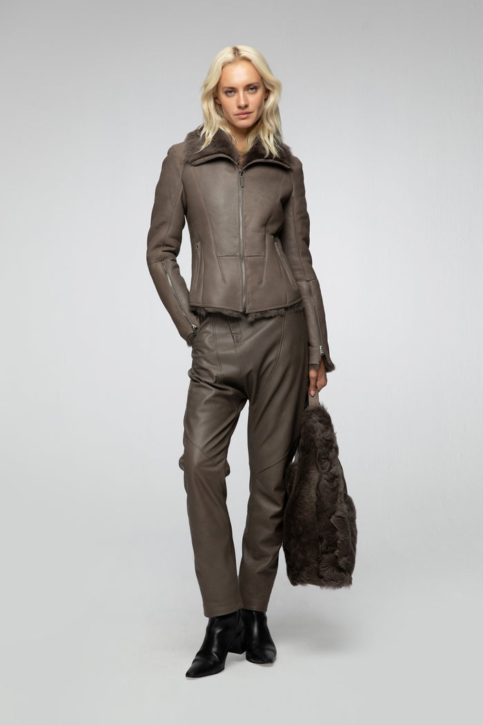 vespucci by vsp Raquel - Veste en peau lainée