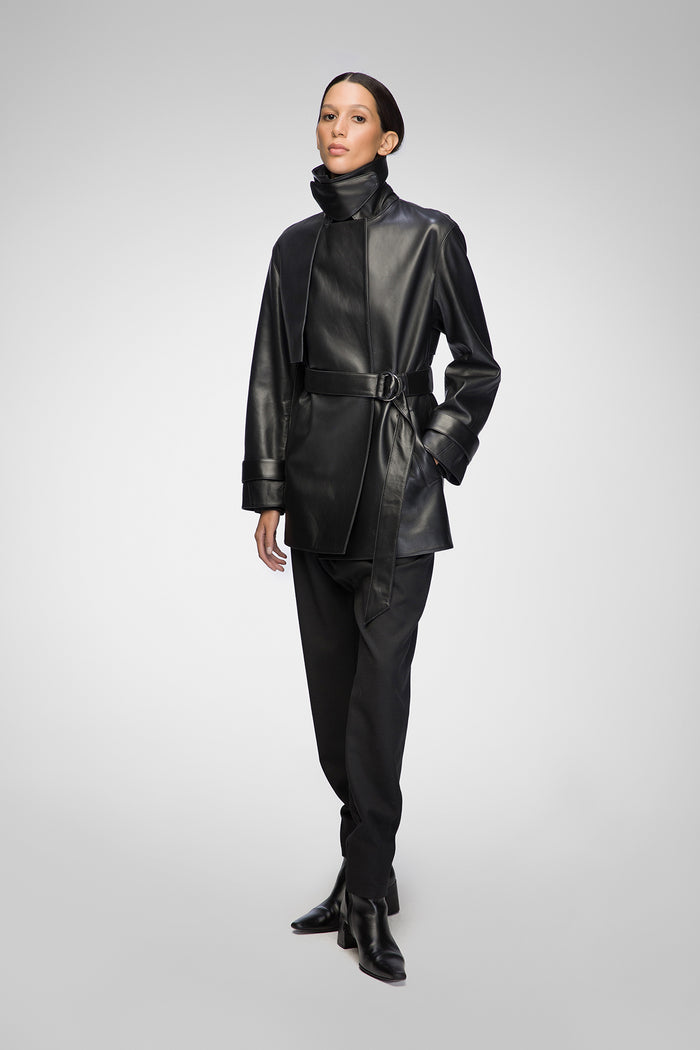 Vespucci By Vsp Riley - Manteau En Cuir Noir