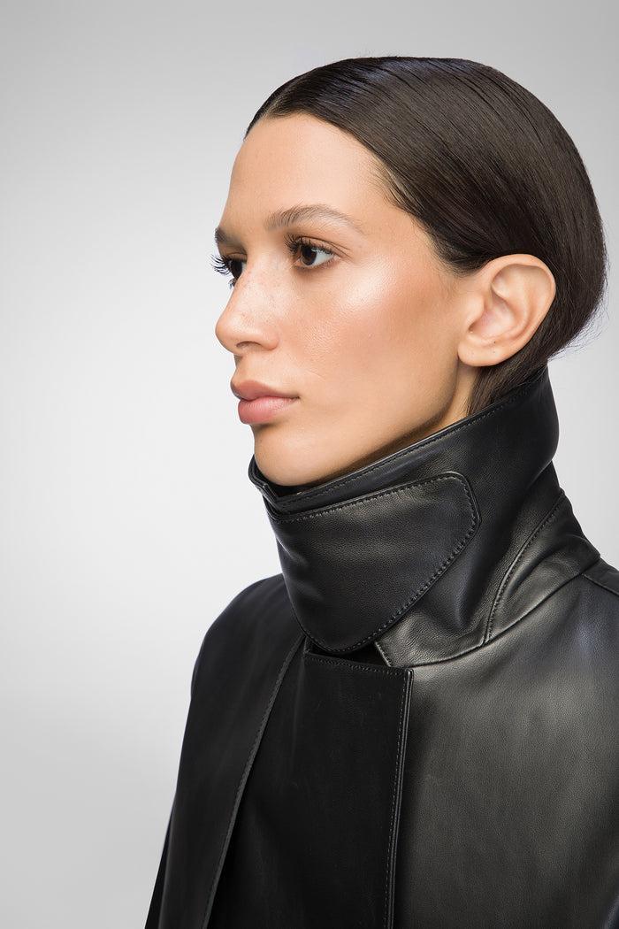 Vespucci By Vsp Riley - Manteau En Cuir Noir