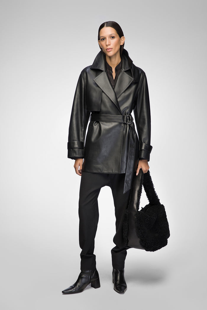 vespucci by vsp Riley - Manteau en cuir Noir