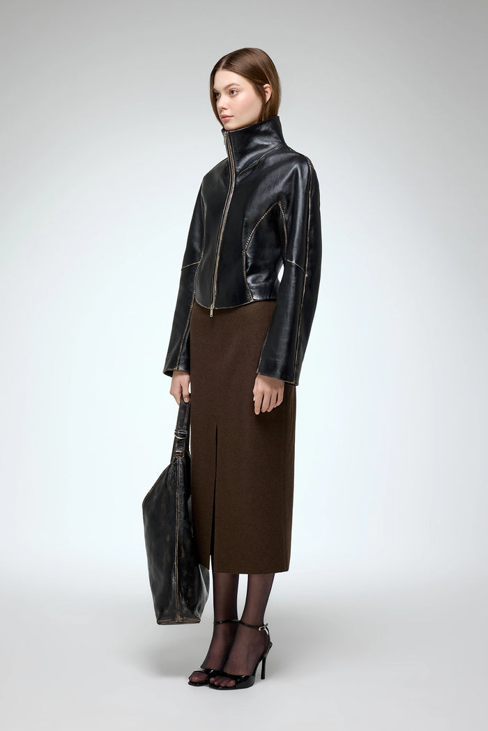Vespucci By Vsp Serra - Veste En Cuir Noir
