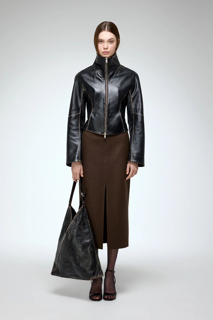 vespucci by vsp Serra - Veste en cuir Noir