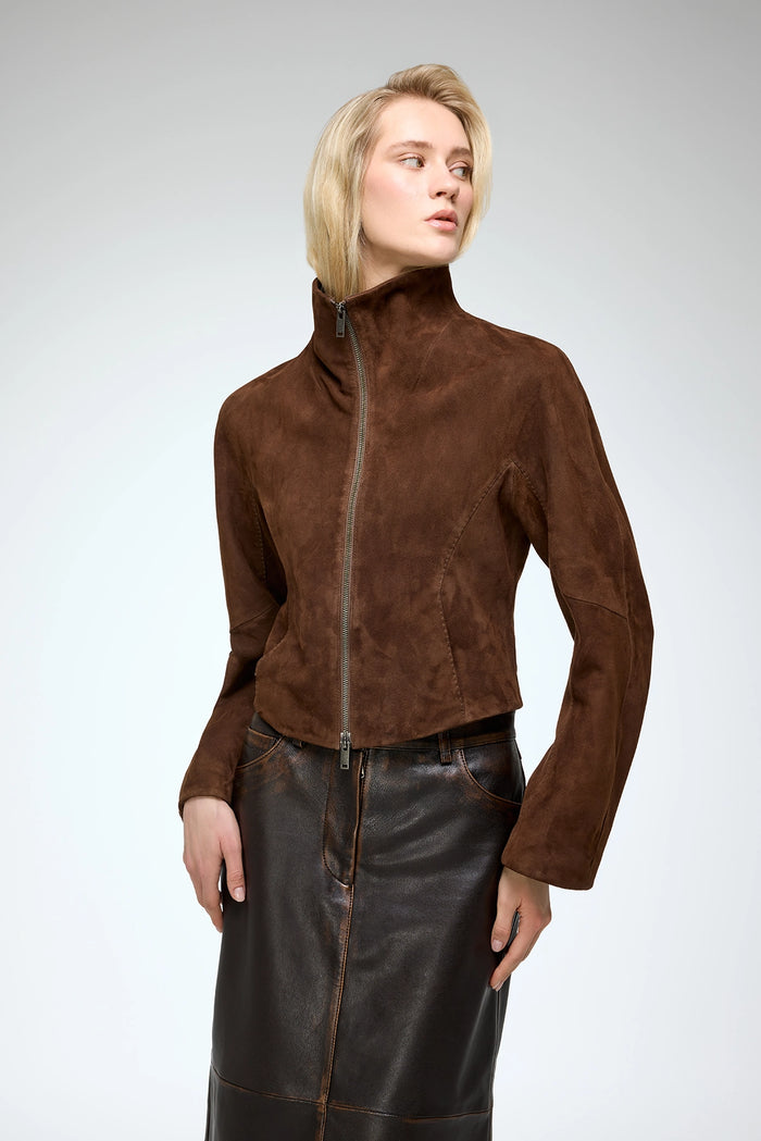 Vespucci By Vsp Serra - Veste En Cuir Tobacco