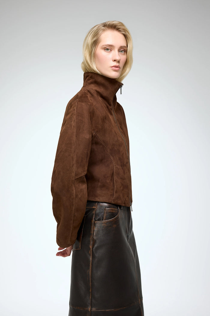 Vespucci By Vsp Serra - Veste En Cuir Tobacco