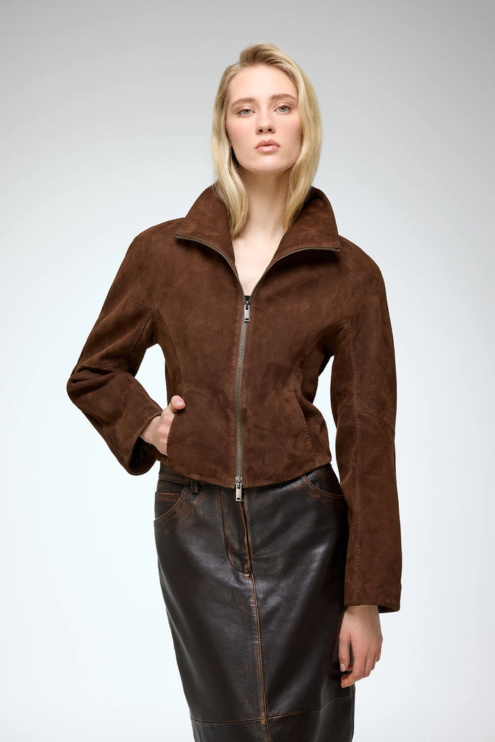 Vespucci By Vsp Serra - Veste En Cuir Tobacco