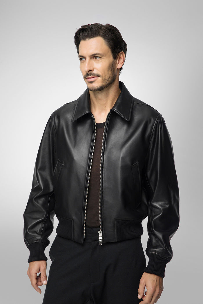 Vespucci By Vsp Simon - Veste En Cuir Noir