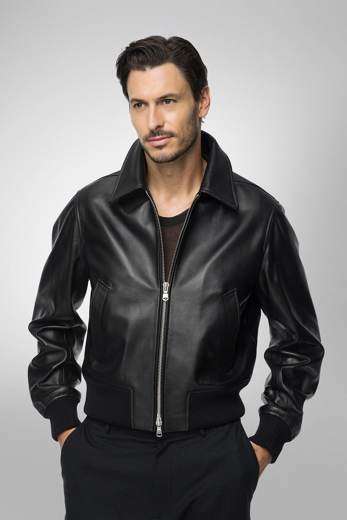 Vespucci By Vsp Simon - Veste En Cuir Noir