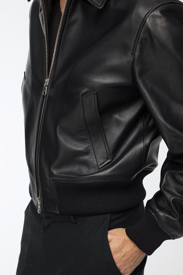 Vespucci By Vsp Simon - Veste En Cuir Noir