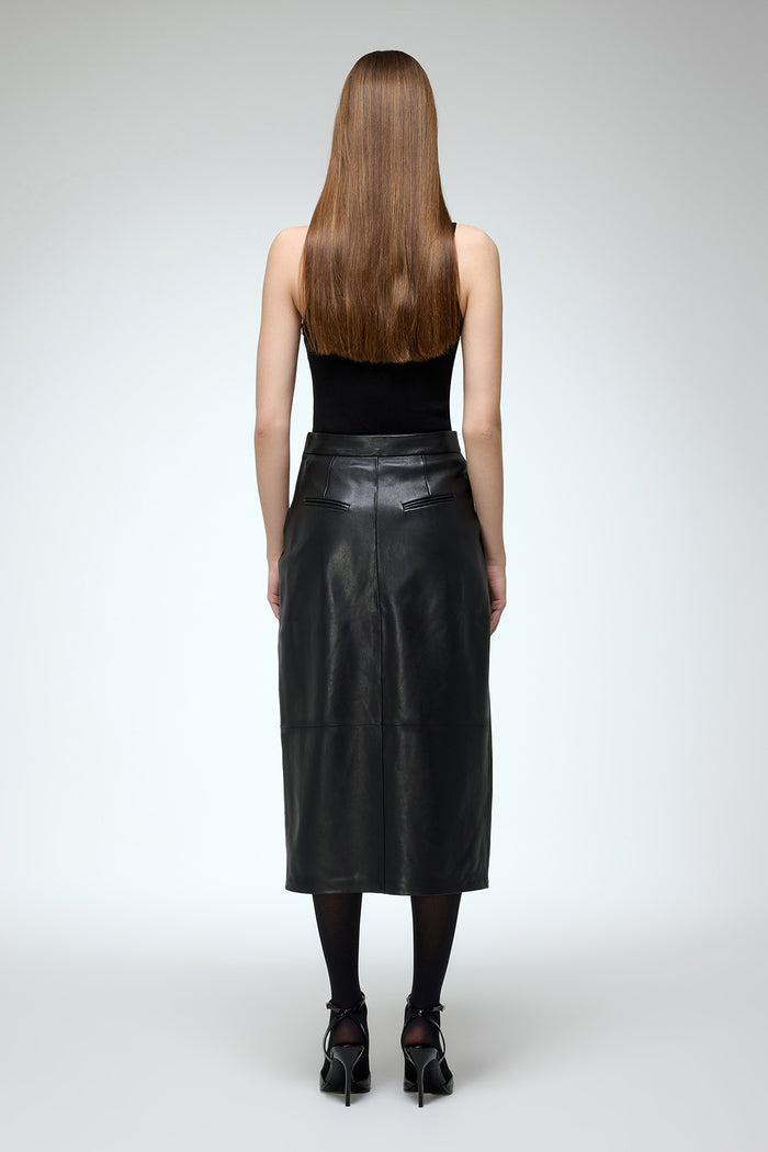 Vespucci By Vsp Ticia - Jupe En Cuir Noir