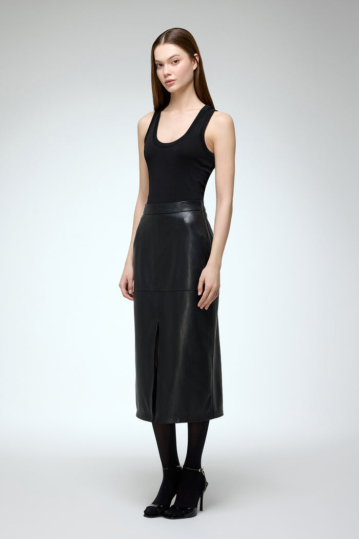 vespucci by vsp Ticia - Jupe en cuir Noir