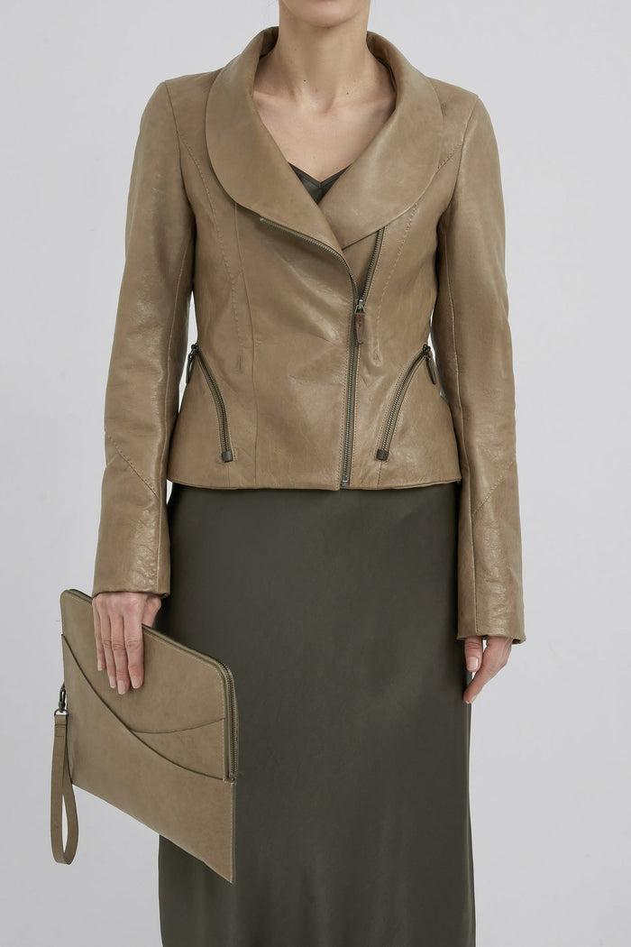 Vespucci By Vsp Veste En Cuir Beige