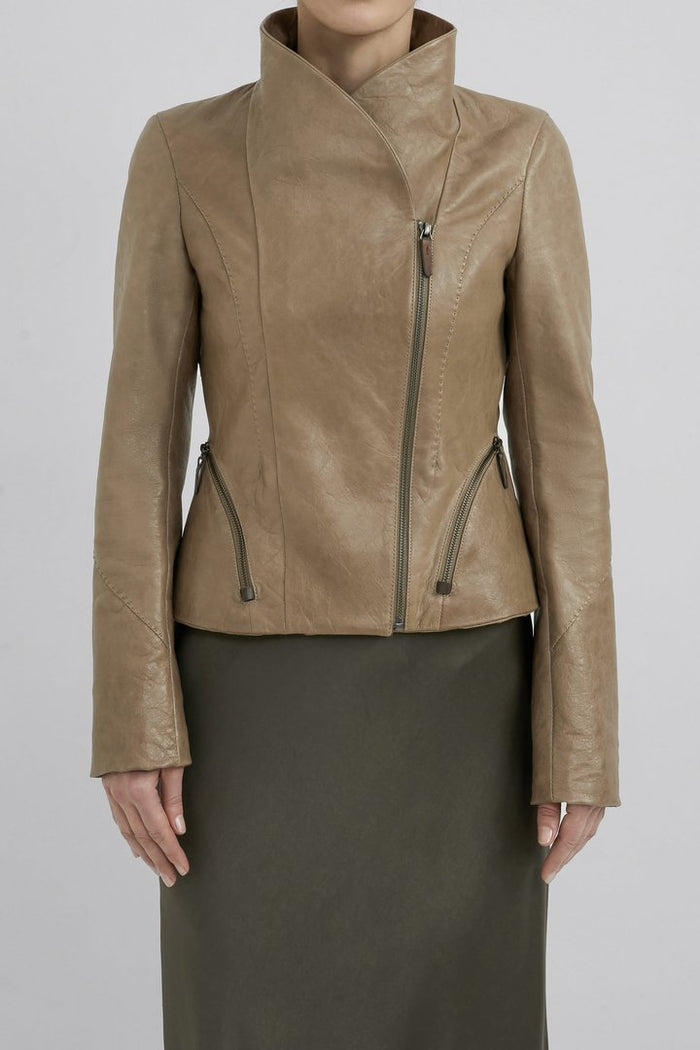 Vespucci By Vsp Veste En Cuir Beige
