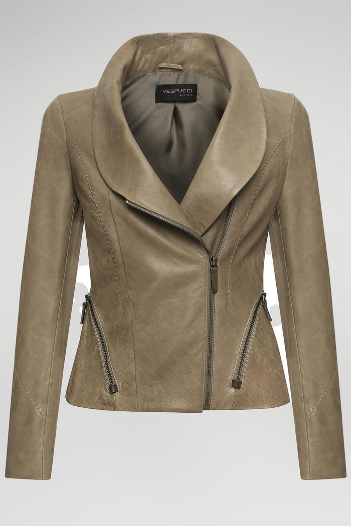 vespucci by vsp Veste en cuir beige