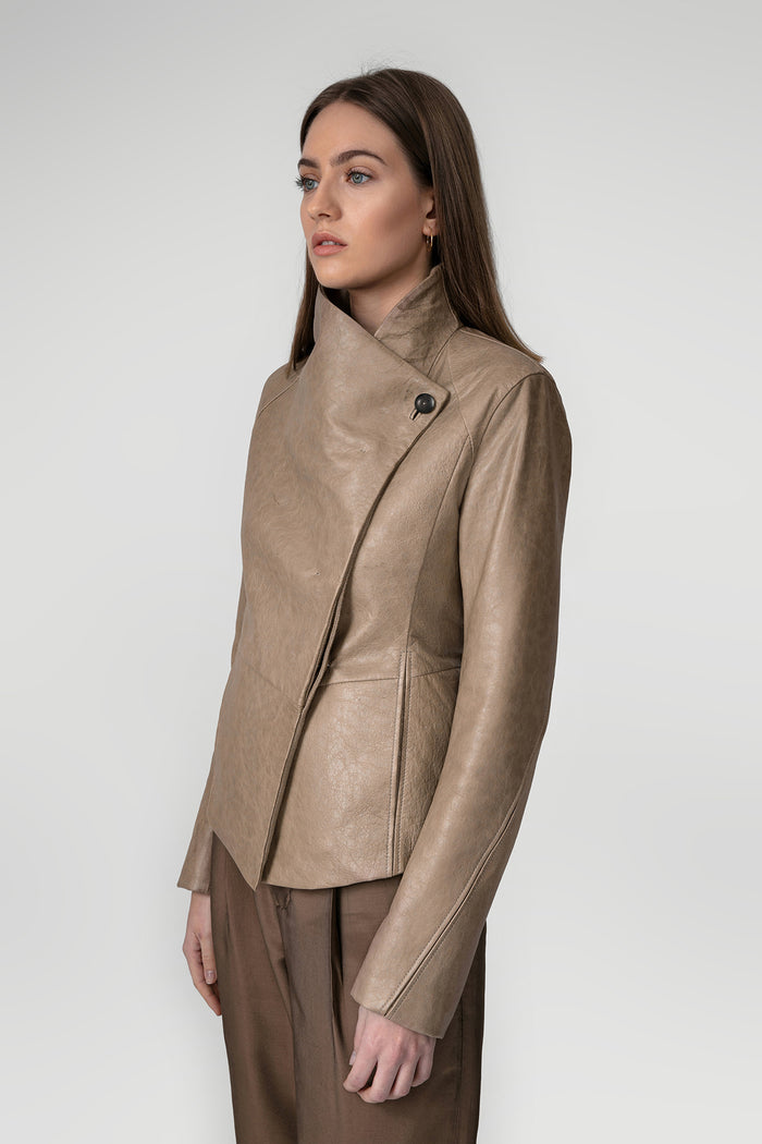 Vespucci By Vsp Veste En Cuir Beige