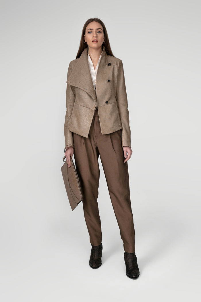 Vespucci By Vsp Veste En Cuir Beige