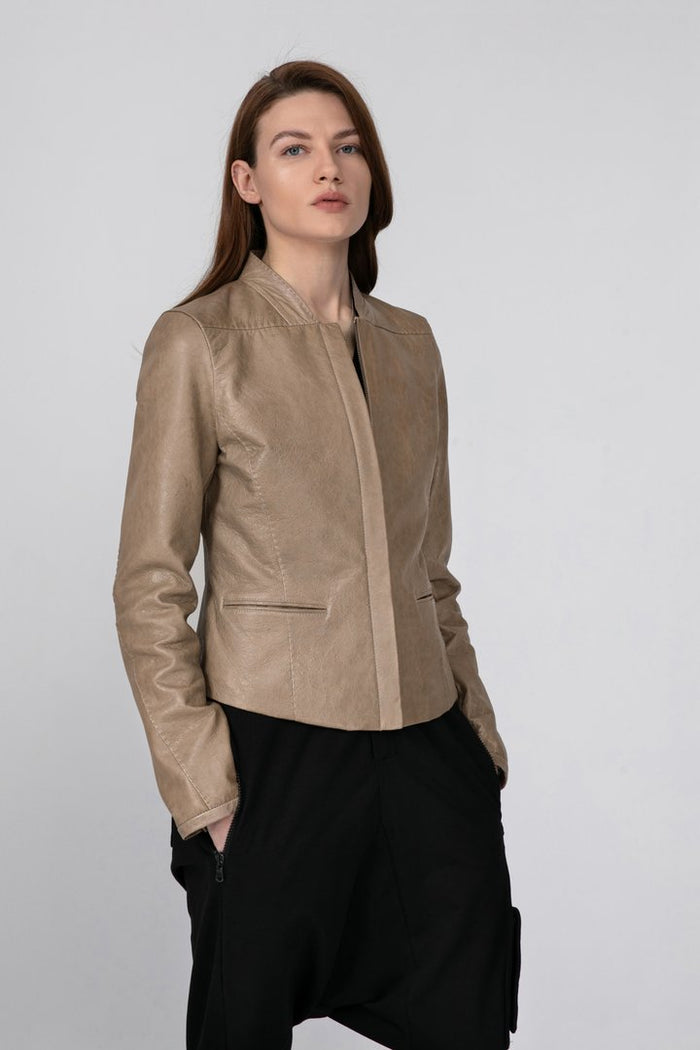 vespucci by vsp Veste en cuir beige