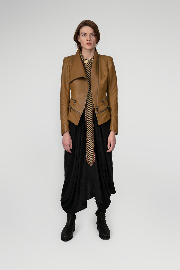 Vespucci By Vsp Veste En Cuir Camel