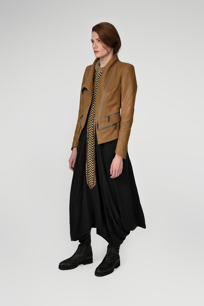 Vespucci By Vsp Veste En Cuir Camel