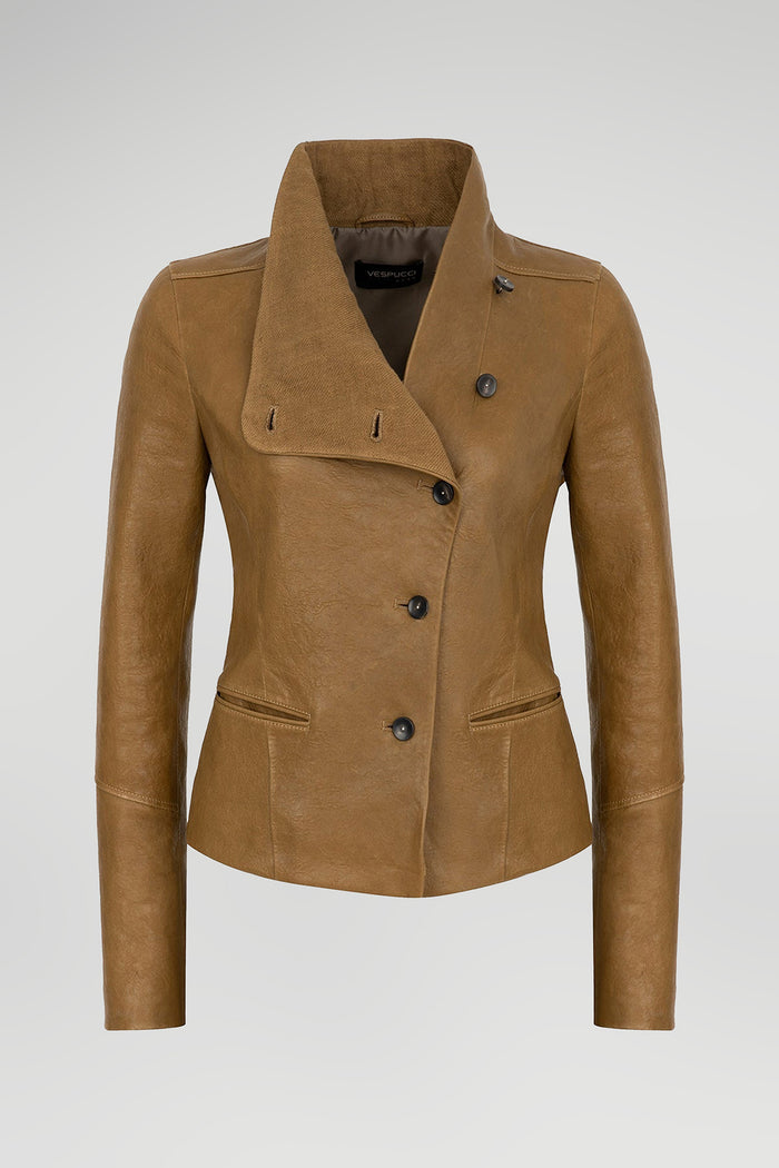vespucci by vsp Veste en cuir Camel