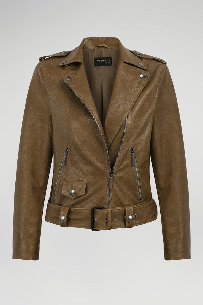 vespucci by vsp Veste en cuir camel