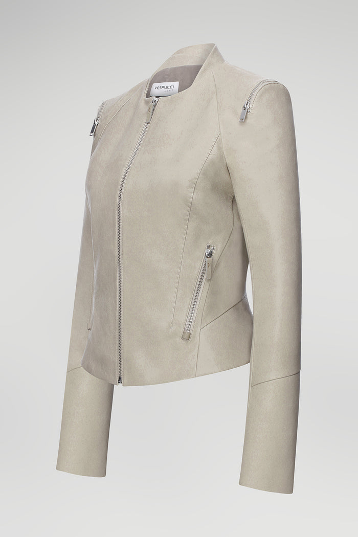 Vespucci By Vsp Veste En Cuir Crème