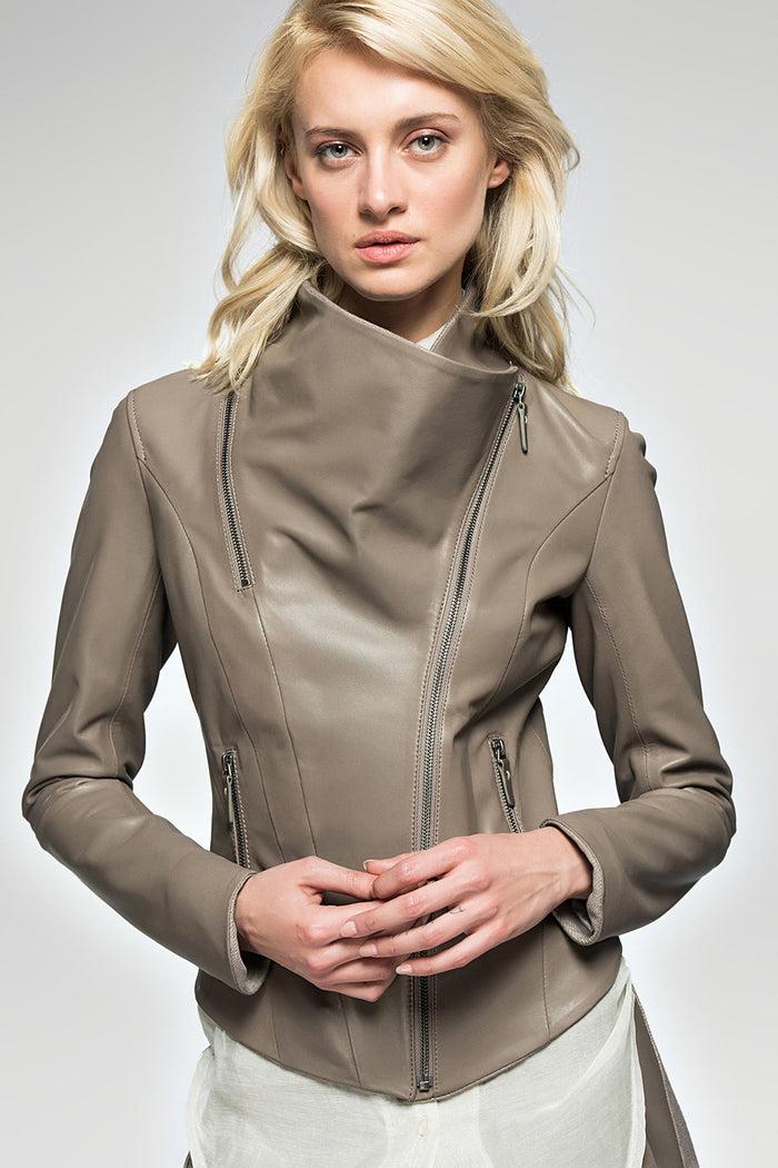 Vespucci By Vsp Veste En Cuir Gris