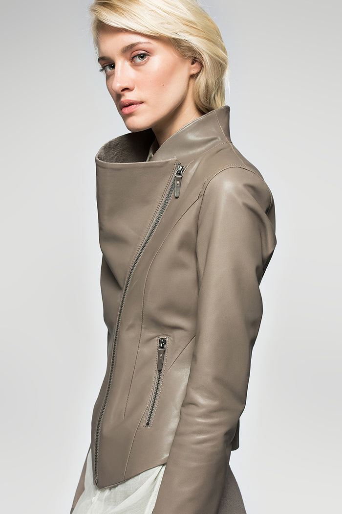 Vespucci By Vsp Veste En Cuir Gris