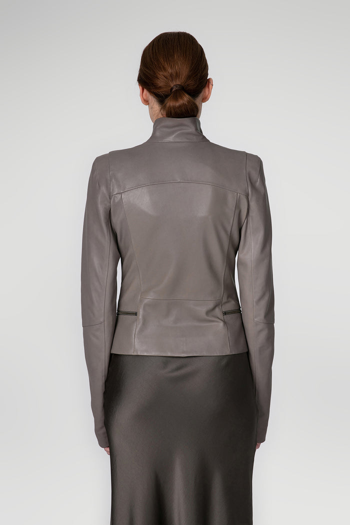 Vespucci By Vsp Veste En Cuir Gris