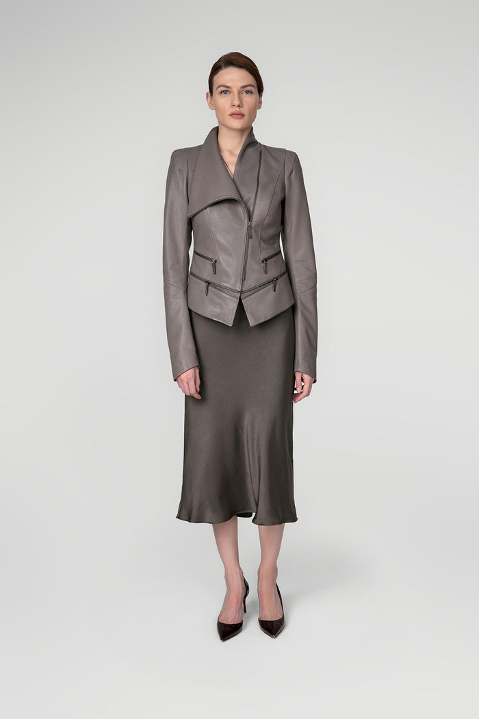 vespucci by vsp Veste en cuir Gris