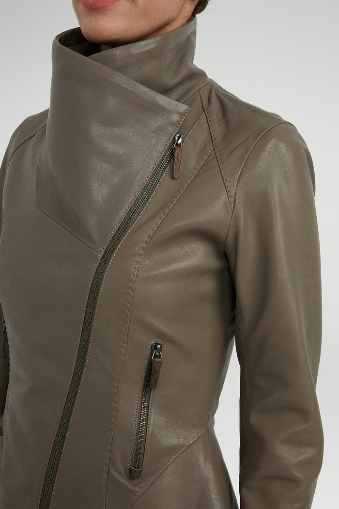 Vespucci By Vsp Veste En Cuir Gris