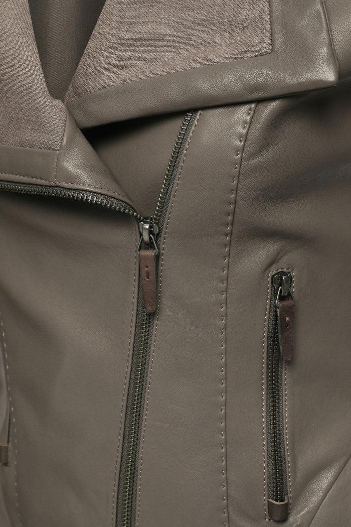 Vespucci By Vsp Veste En Cuir Gris