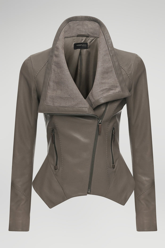 vespucci by vsp Veste en cuir Gris
