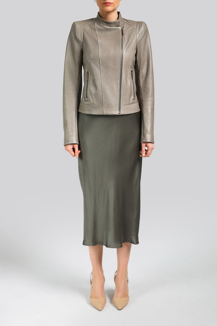 Vespucci By Vsp Veste En Cuir Gris