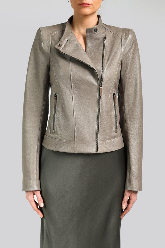 vespucci by vsp Veste en cuir Gris