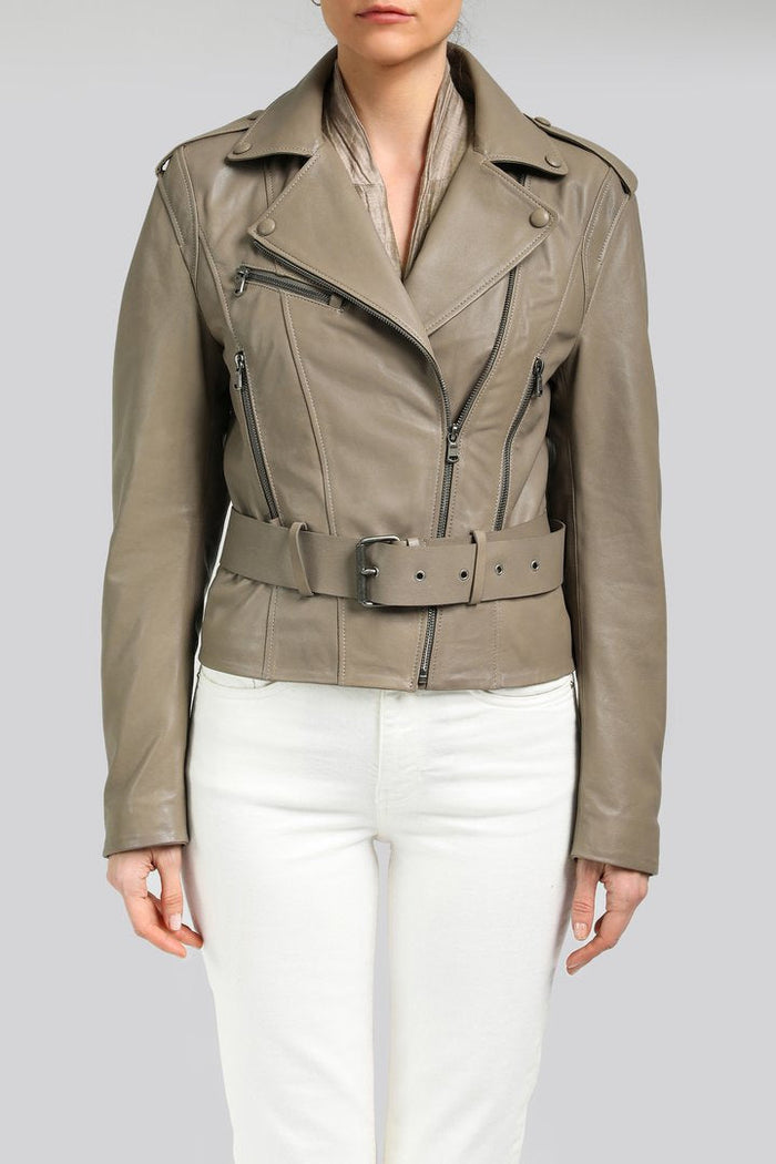 vespucci by vsp Veste en cuir gris