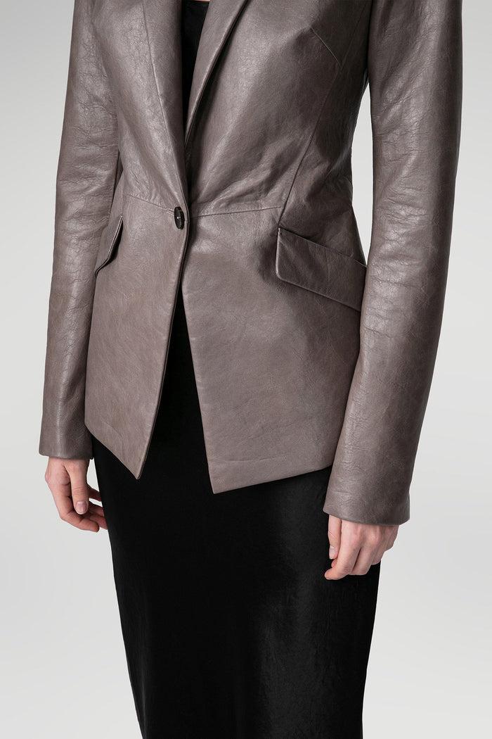 Vespucci By Vsp Veste En Cuir Gris